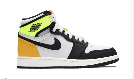 Jordan 1 Retro High White Black Volt University Gold (M)