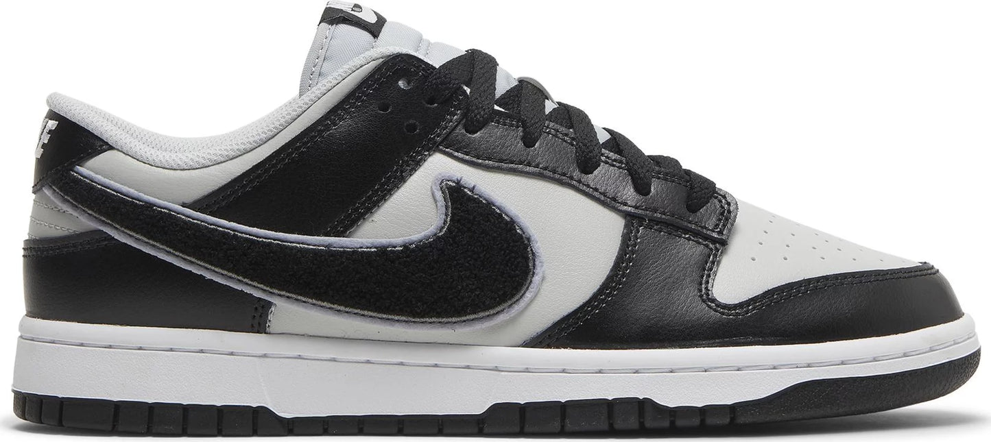 Dunk Low 'Chenille Swoosh - Black Grey Fog