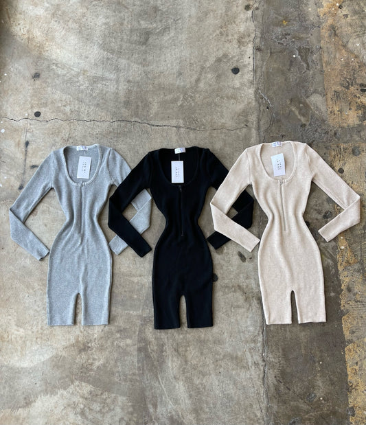 FRONT ZIPPER LONG SLV ROMPER