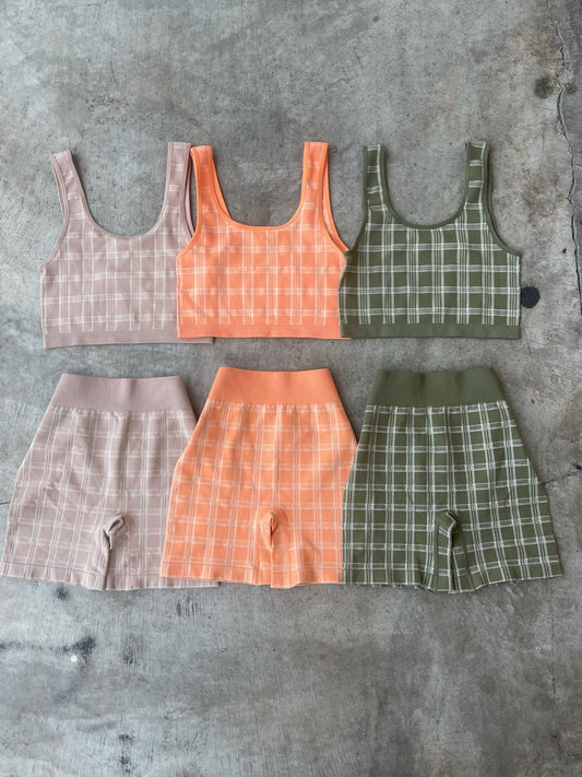 PLAID SHORT SET